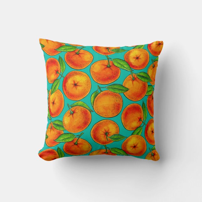 Oranges Throw Pillow (Front)