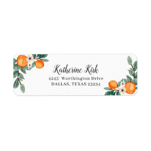 Oranges Twin Baby Shower Address Label