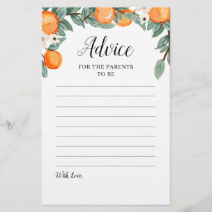 Oranges Twin Baby Shower Advice for Parents