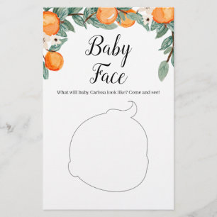 Oranges Twin Baby Shower Baby Face Game