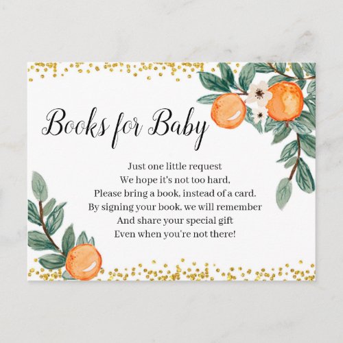Oranges Twin Baby Shower Books for Baby Invitation Postcard