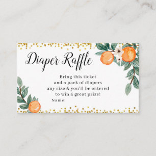 Oranges Twin Baby Shower Diaper Raffle Enclosure Card