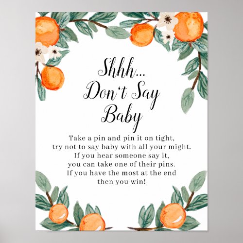 Oranges Twin Baby Shower Dont Say Baby Sign