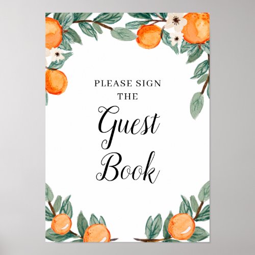 Oranges Twin Baby Shower Guest Book Sign
