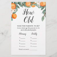 Oranges Twin Baby Shower How Old Parents Game