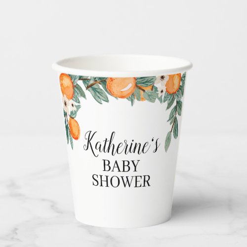Oranges Twin Baby Shower Paper Cup