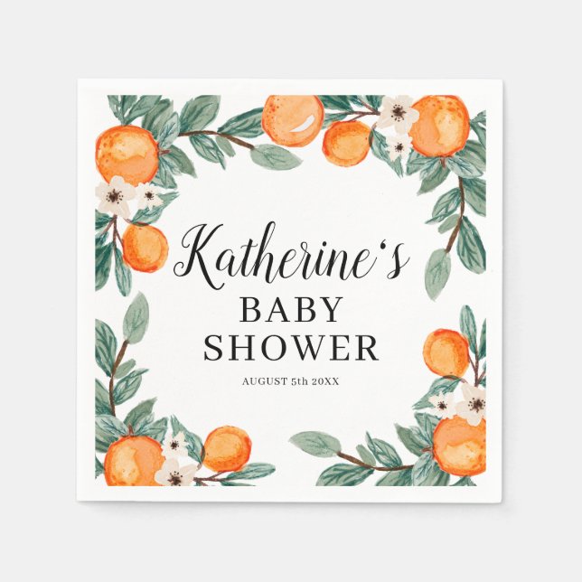 Oranges Twin Baby Shower Paper Napkin (Front)
