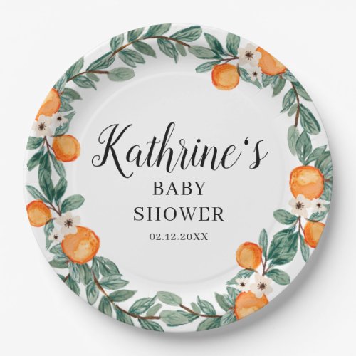 Oranges Twin Baby Shower Paper Plate Template
