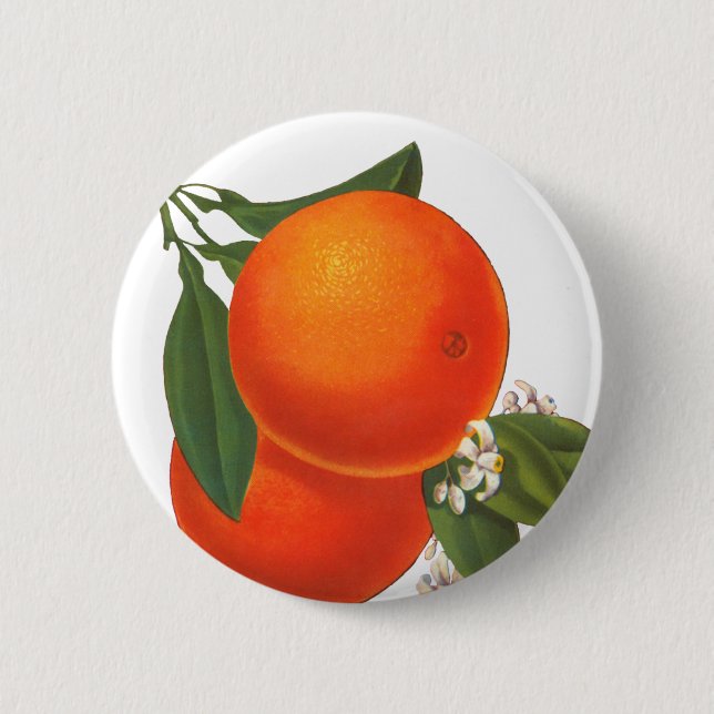 Oranges Vintage Crate Art Button (Front)