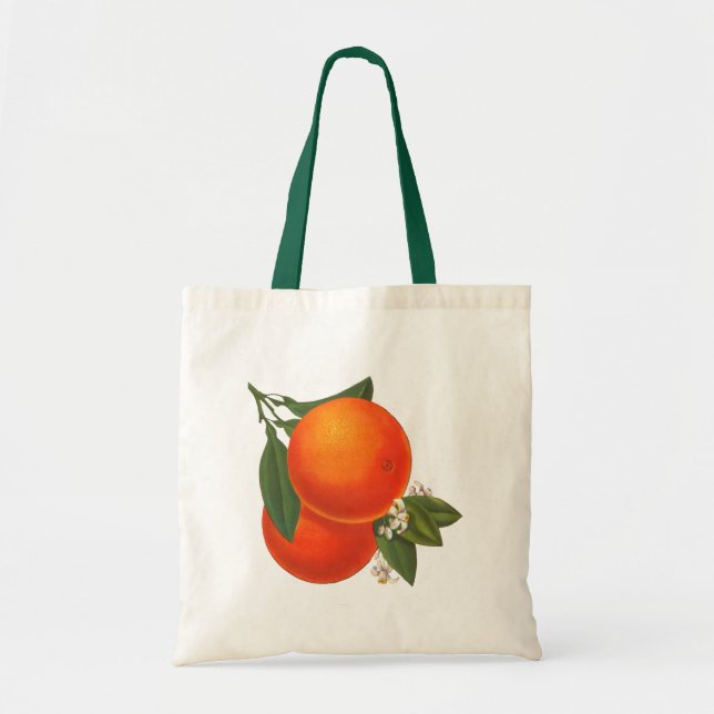 Oranges Vintage Crate Art Canvas Tote Bag (Front)