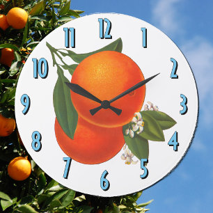 Oranges Vintage Crate Art Kitchen Clock