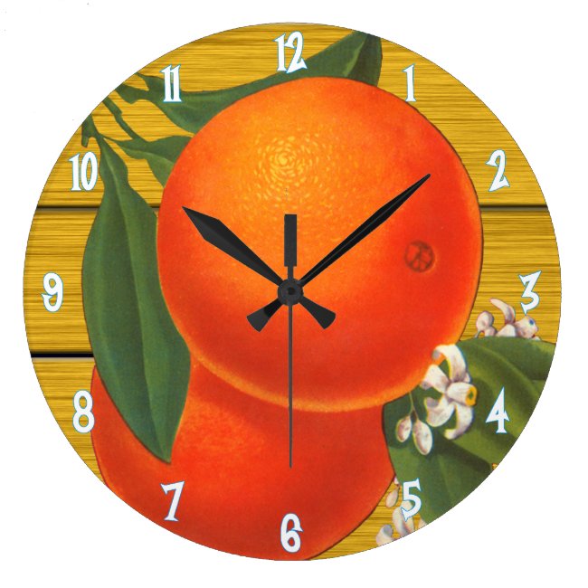 Oranges Vintage Crate Art Wall Clock
