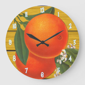 Oranges Vintage Crate Art Wall Clock