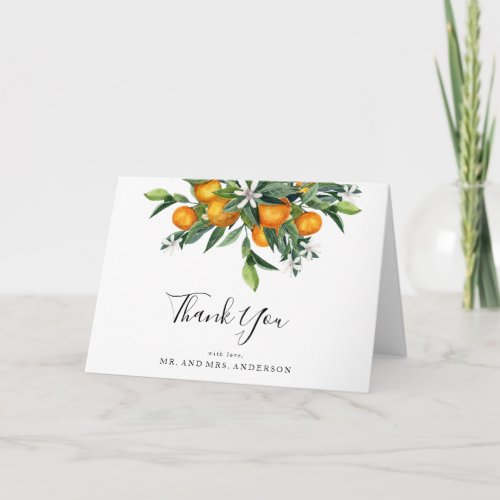 Oranges Wedding Thank you Card