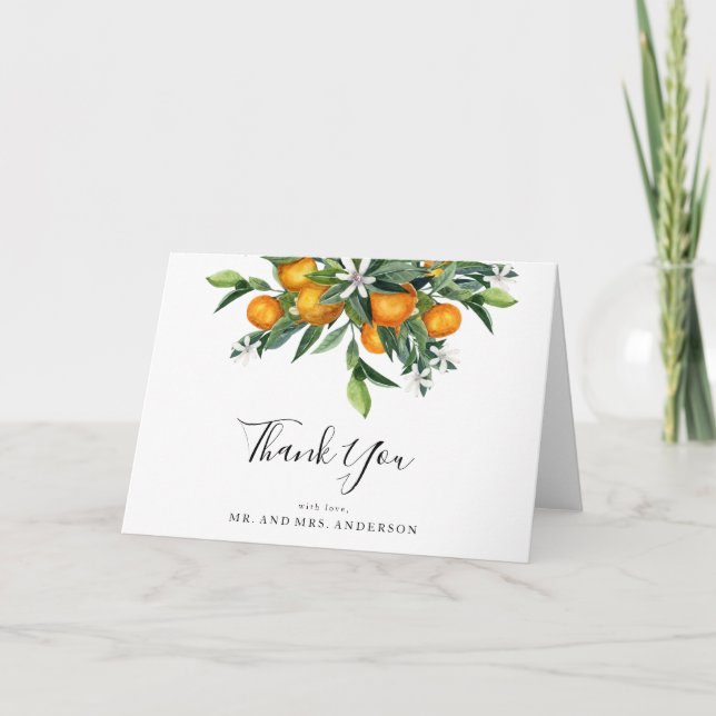 Oranges Wedding Thank you Card (Front)