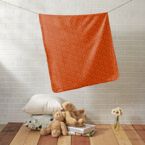 Orangey floral baby blanket