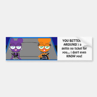 orangey & purple ATTITUDE bumper sticker