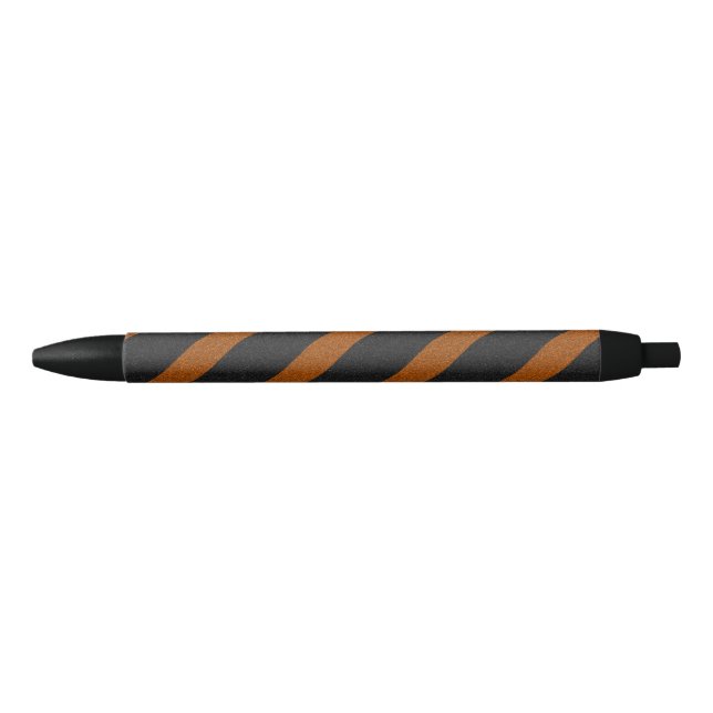 Orangle & Black Stripes Glitter Pen (Front)