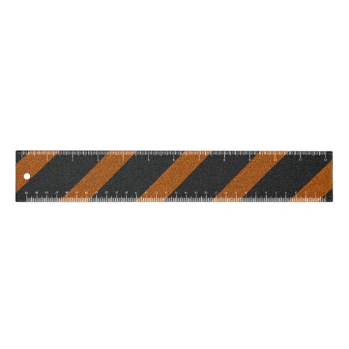 Orangle  Black Stripes Glitter Ruler