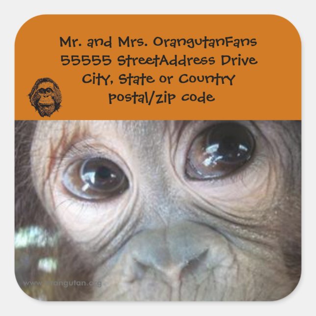 Orangutan address label Official Logo (Front)