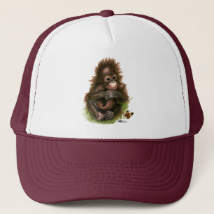 Orangutan Baby and Butterfly Trucker Hat
