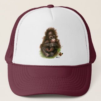 Orangutan Baby and Butterfly Trucker Hat