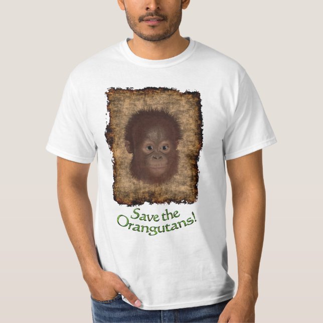 Orangutan Baby Face Wildlife-support T-Shirt (Front)