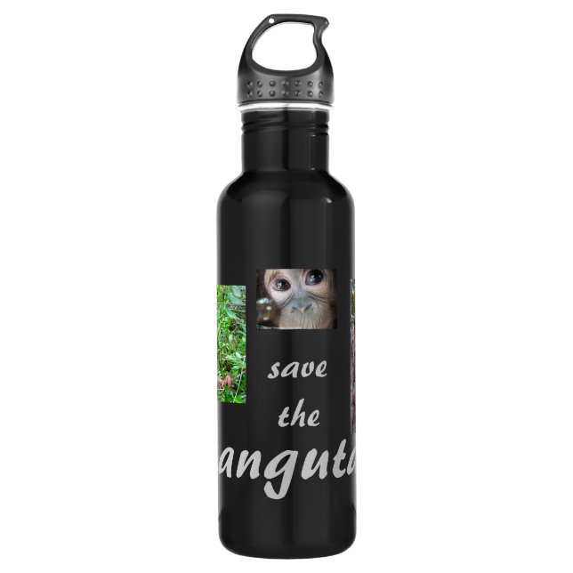 Orangutan Baby Uttuh at OFI Stainless Steel Water Bottle (Front)