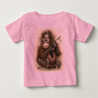 Orangutan Baby With Leaves Baby T-Shirt