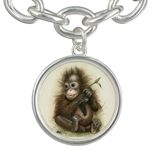 Orangutan Baby With Leaves Bracelet