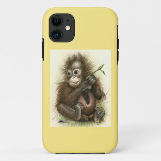 Orangutan Baby With Leaves iPhone 11 Case