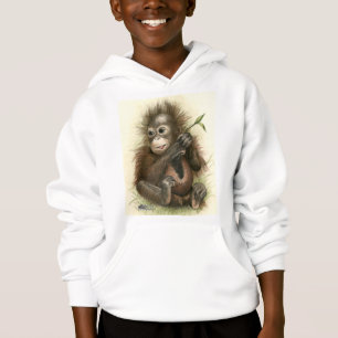Orangutan Baby With Leaves Hoodie