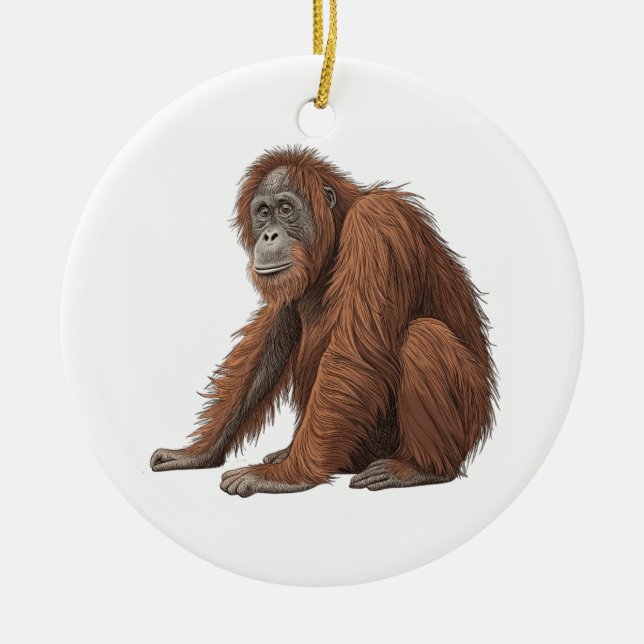 Orangutan Ceramic Ornament (Front)