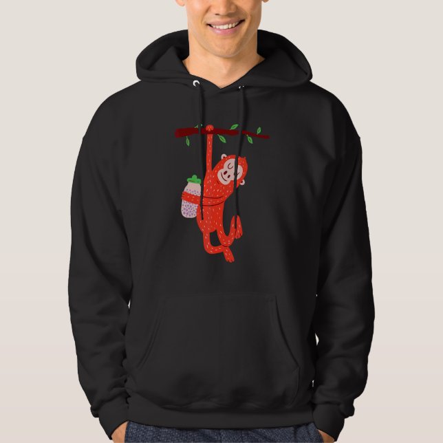 Orangutan Chimpanzee Monkey Animal Banana Bottle B Hoodie (Front)
