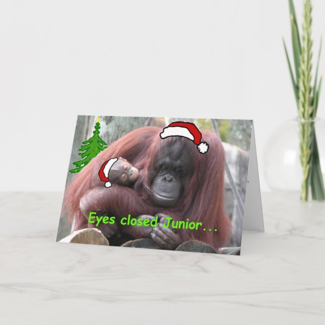 Orangutan Christmas Holiday Card (Front)