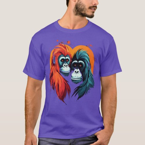 Orangutan Couple Valentine T_Shirt