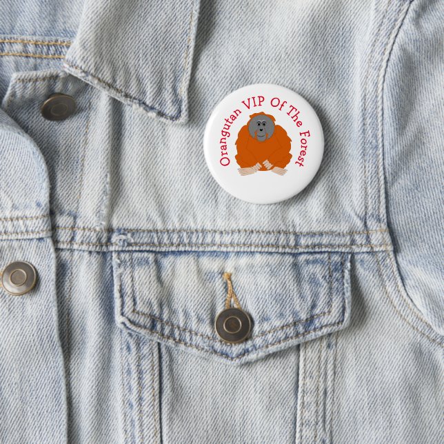 Orangutan Design Personalised Button (In Situ)