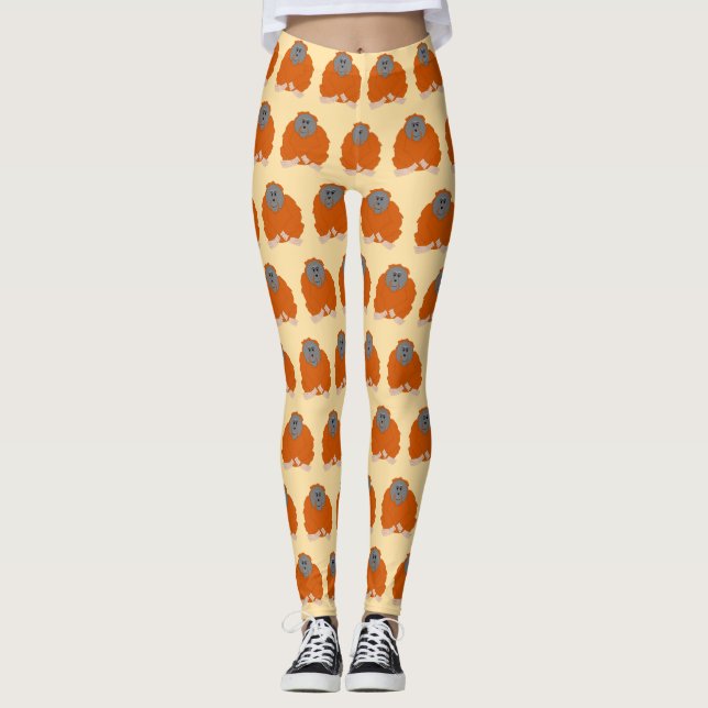 Orangutan Design You Choose Background Colour Leggings (Front)