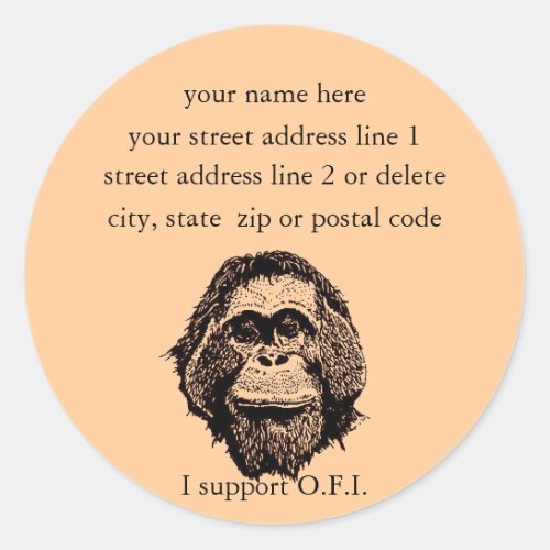 Orangutan Foundation International address labels