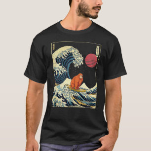 Orangutan Japanese Kanagawa Wave Funny Surf Animal T-Shirt