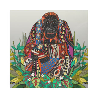 orangutan king pewter metal print