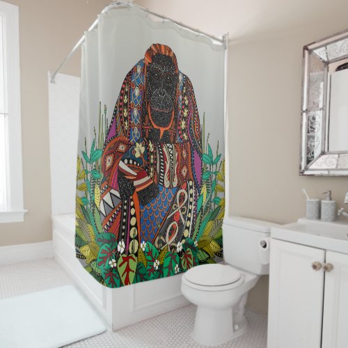 orangutan king pewter shower curtain