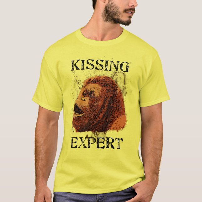 Orangutan Kissing Expert T-Shirt (Front)