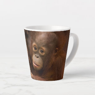 Orangutan Mother and Baby at the Zoo Latte Mug