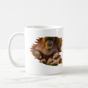 Orangutan Mother Holding Two Babies Coffee Mug
