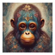 Orangutan no 2 Glossy Poster
