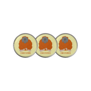 Orangutan Personalised Any Colour Background Golf Ball Marker