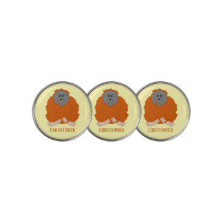 Orangutan Personalised Any Colour Background Golf Ball Marker