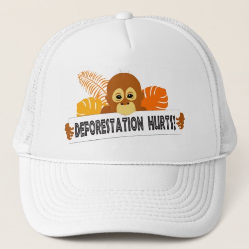 Orangutan Protection Deforestation Message Trucker Hat