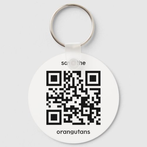 Orangutan QR code Keychain